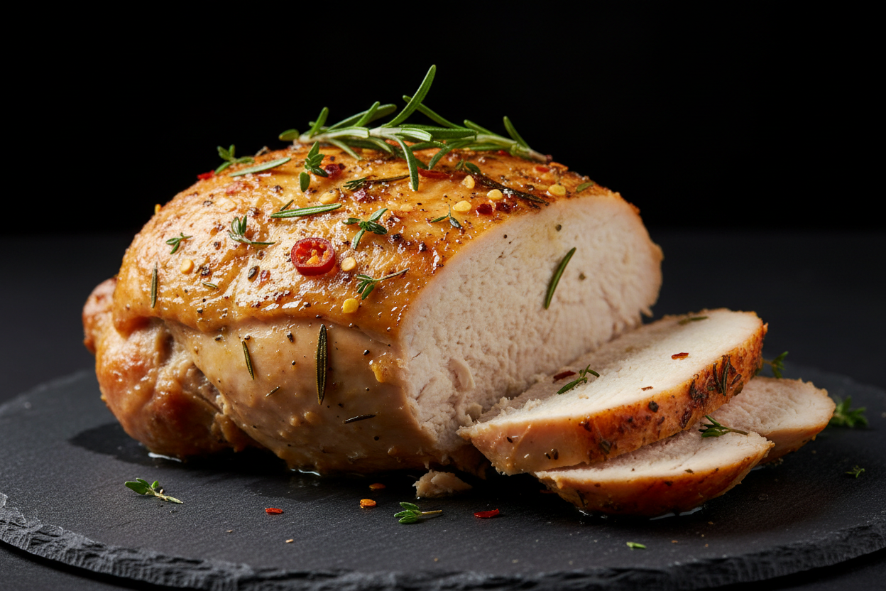 das ist eine ganze pute. ich will aber dass nur das bratenstück alsod ie brust drauf ist